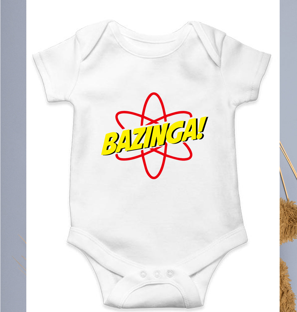 Sheldon Cooper Bazinga Kids Romper For Baby Boy/Girl-0-5 Months(18 Inches)-White-Ektarfa.online