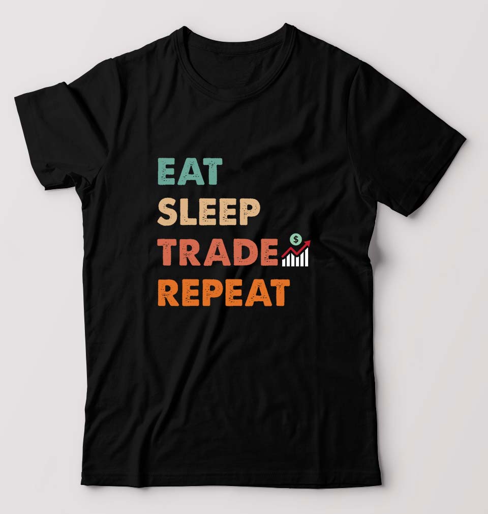 Share Market(Stock Market) T-Shirt for Men-S(38 Inches)-Black-Ektarfa.online