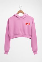 Load image into Gallery viewer, Canada Flag Crop HOODIE FOR WOMEN-Light Baby Pink-Ektarfa.online
