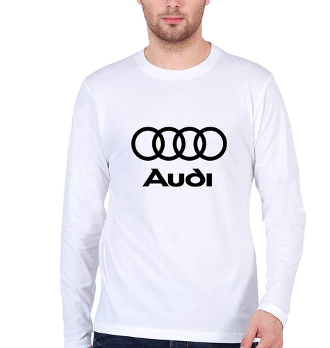 Audi Full Sleeves T-Shirt for Men-White-Ektarfa.online