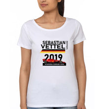 Load image into Gallery viewer, Sebastian Vettel F1 Ferrari T-Shirt for Women-White-Ektarfa.online

