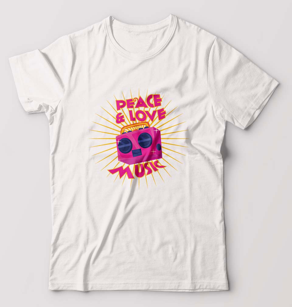 Psychedelic Music Peace Love T-Shirt for Men-White-Ektarfa.online