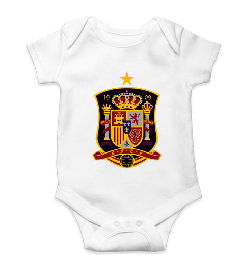 Spain Football Kids Romper For Baby Boy/Girl-White-Ektarfa.online
