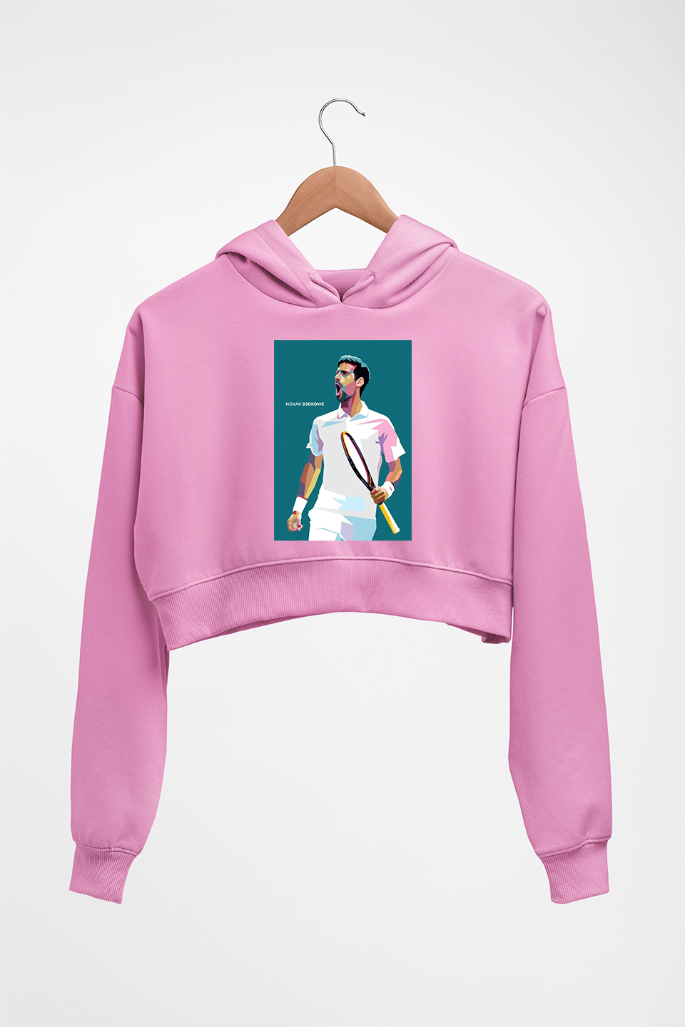 Novak Djokovic Tennis Crop HOODIE FOR WOMEN-Light Baby Pink-Ektarfa.online
