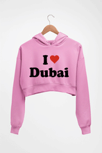 Load image into Gallery viewer, I Love Dubai Crop HOODIE FOR WOMEN-Light Baby Pink-Ektarfa.online
