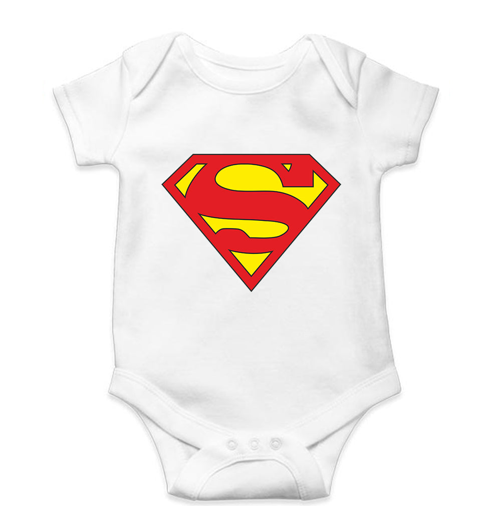 Superman Kids Romper For Baby Boy/Girl-0-5 Months(18 Inches)-White-Ektarfa.online