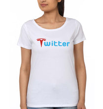 Load image into Gallery viewer, Elon Musk Twitter x Tesla T-Shirt for Women-White-Ektarfa.online
