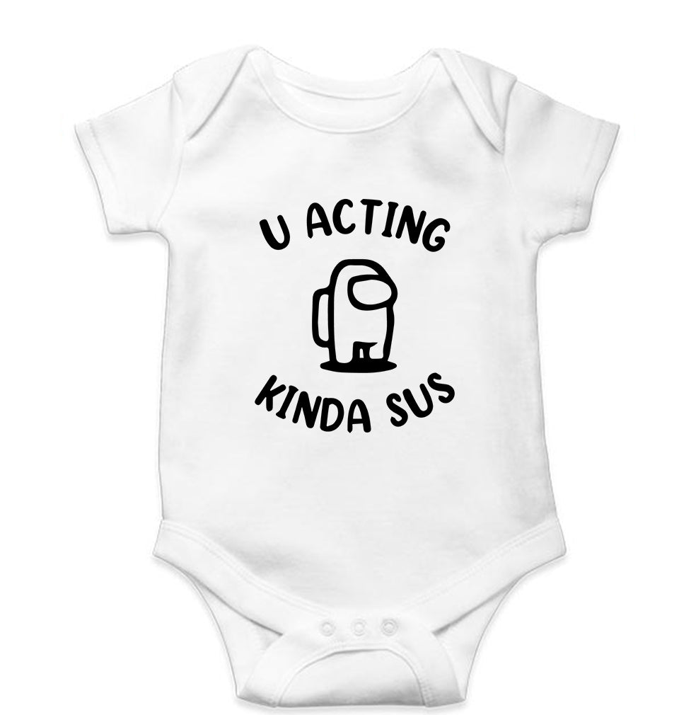 Among Us Kids Romper For Baby Boy/Girl-0-5 Months(18 Inches)-White-Ektarfa.online