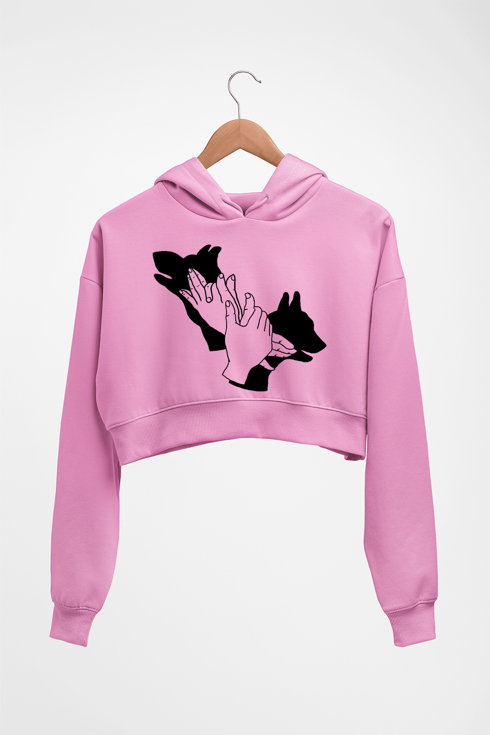 Dog Crop HOODIE FOR WOMEN-Light Baby Pink-Ektarfa.online