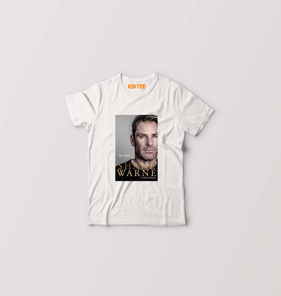 Shane Warne Kids T-Shirt for Boy/Girl-White-Ektarfa.online