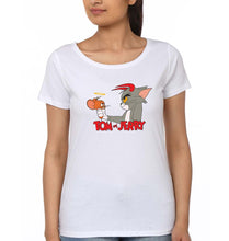 Load image into Gallery viewer, Tom and Jerry T-Shirt for Women-White-Ektarfa.online
