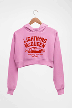 Load image into Gallery viewer, Lightning McQueen Crop HOODIE FOR WOMEN-Light Baby Pink-Ektarfa.online
