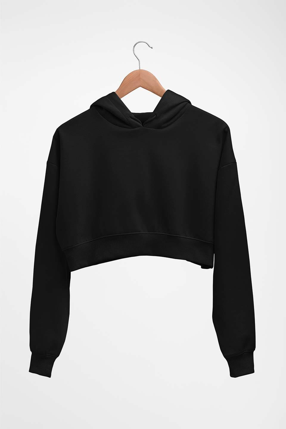 Plain Black Crop HOODIE FOR WOMEN-ektarfa.com