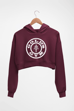Load image into Gallery viewer, Gold&#39;s Gym Crop HOODIE FOR WOMEN-Maroon-Ektarfa.online
