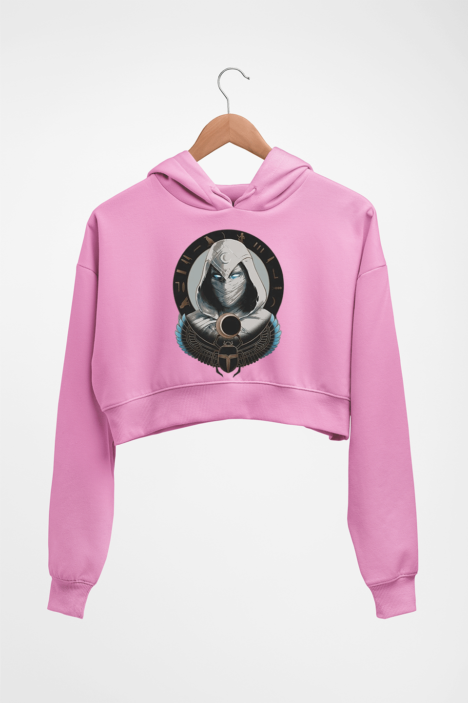Moon Knight Crop HOODIE FOR WOMEN-Light Baby Pink-Ektarfa.online
