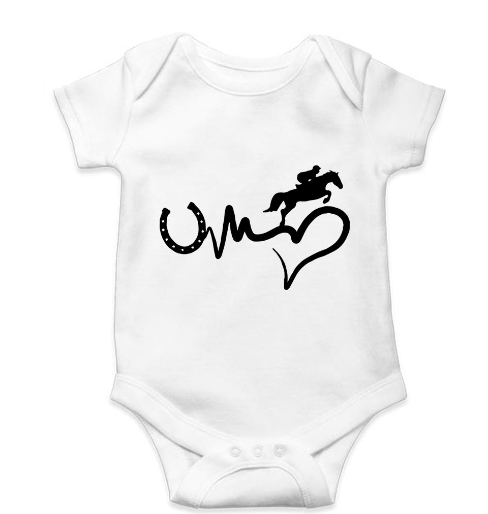 Horse Riding Kids Romper For Baby Boy/Girl-0-5 Months(18 Inches)-White-Ektarfa.online