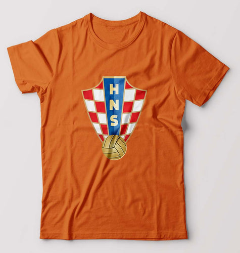 Croatia Football T-Shirt for Men-Orange-Ektarfa.online