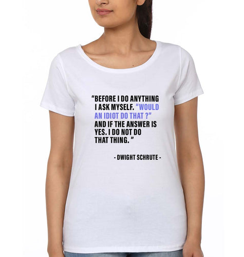 Dwight Schrute T-Shirt for Women-White-Ektarfa.online