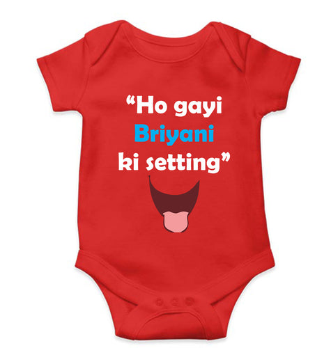 Biryani Kids Romper For Baby Boy/Girl-Red-Ektarfa.online