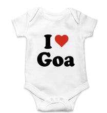 Load image into Gallery viewer, I Love Goa Kids Romper For Baby Boy/Girl-0-5 Months(18 Inches)-White-Ektarfa.online
