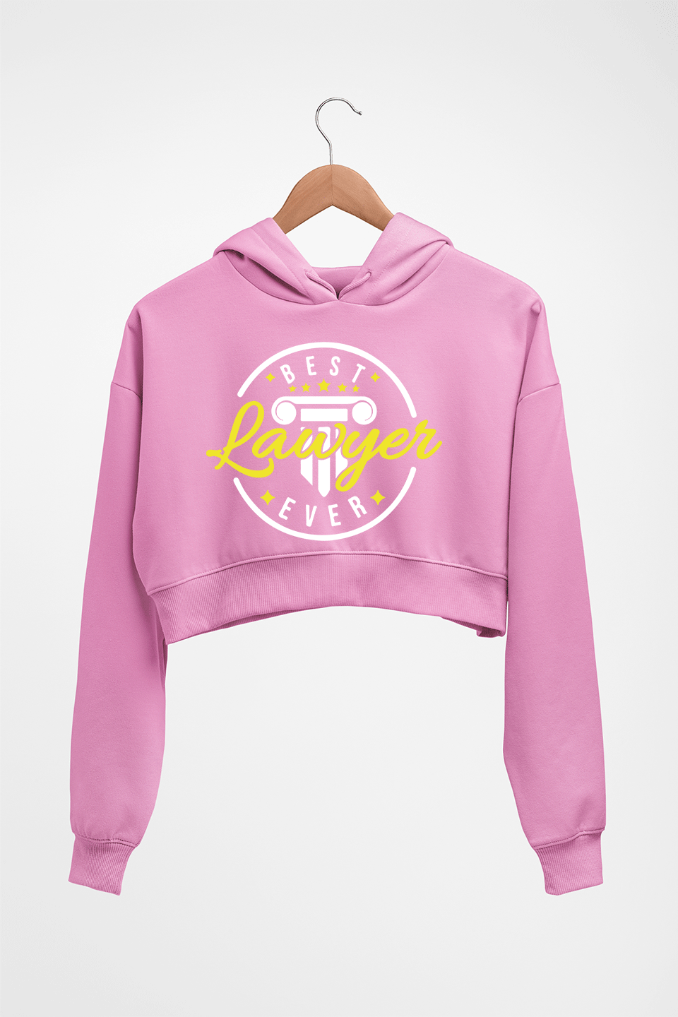 Best Lawyer Crop HOODIE FOR WOMEN-Light Baby Pink-Ektarfa.online
