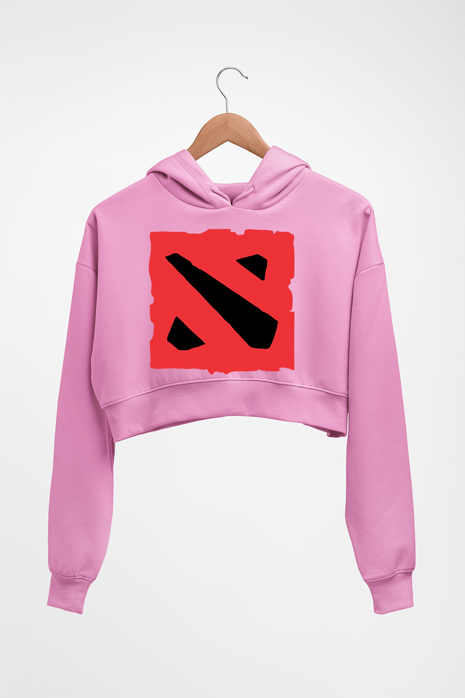 Dota Crop HOODIE FOR WOMEN-Light Baby Pink-Ektarfa.online