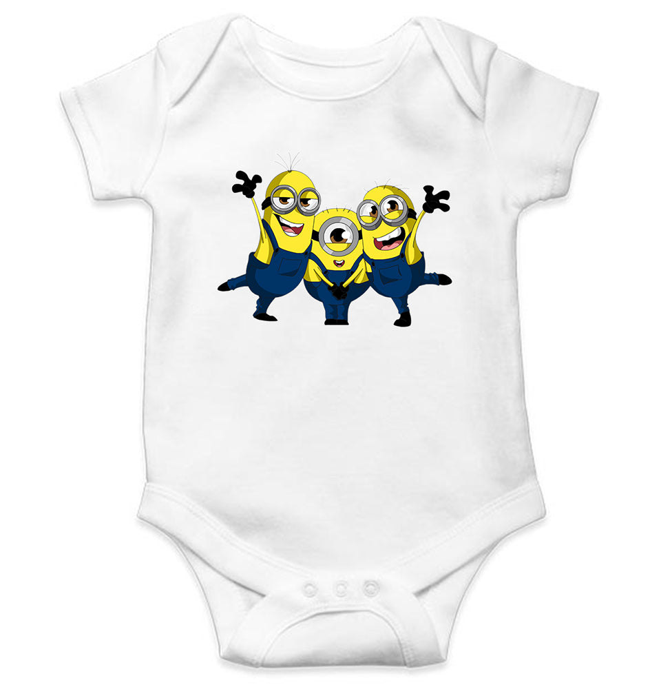 Minion Hurrey Kids Romper For Baby Boy/Girl-White-Ektarfa.online
