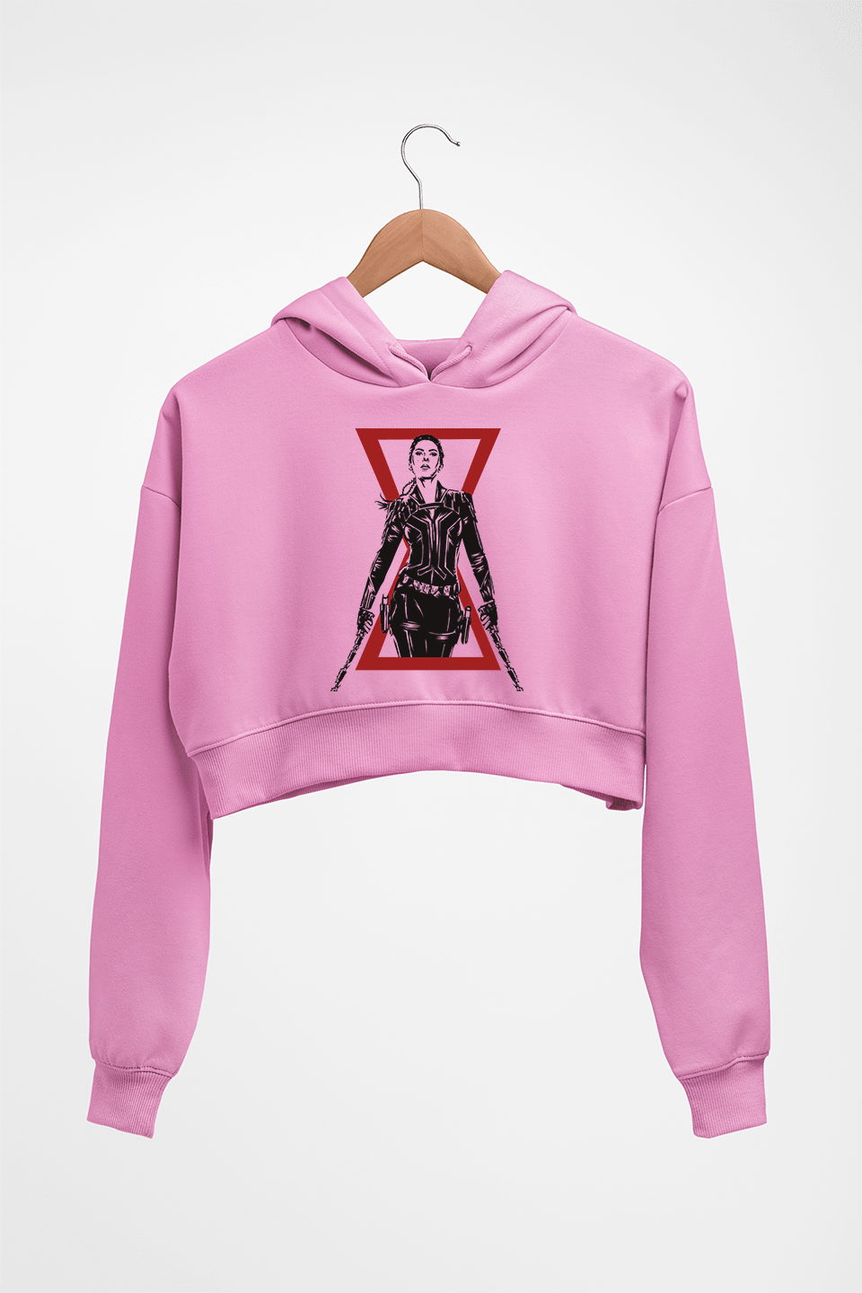 Black Widow Crop HOODIE FOR WOMEN-Light Baby Pink-Ektarfa.online