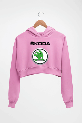 Skoda Crop HOODIE FOR WOMEN-Light Baby Pink-Ektarfa.online