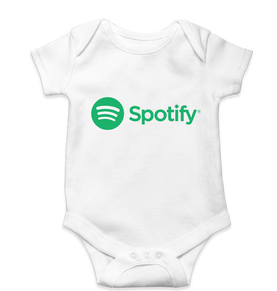 Spotify Kids Romper For Baby Boy/Girl-0-5 Months(18 Inches)-White-Ektarfa.online