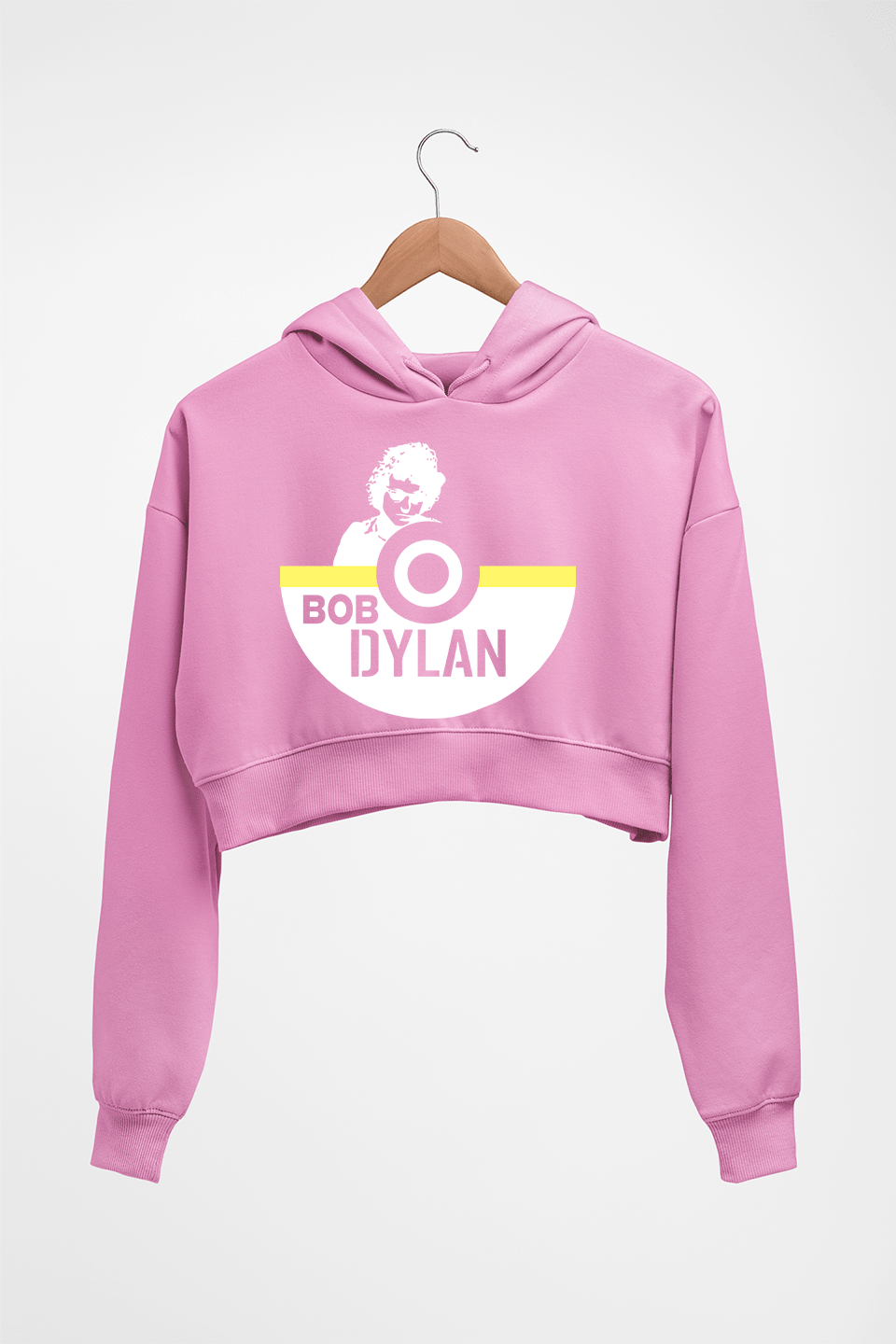 Bob Dylan Crop HOODIE FOR WOMEN-Light Baby Pink-Ektarfa.online