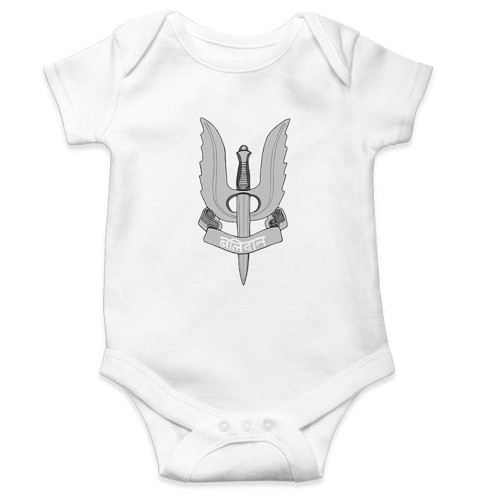 Balidaan Army Kids Romper Kids Romper For Baby Boy/Girl-0-5 Months(18 Inches)-White-Ektarfa.online