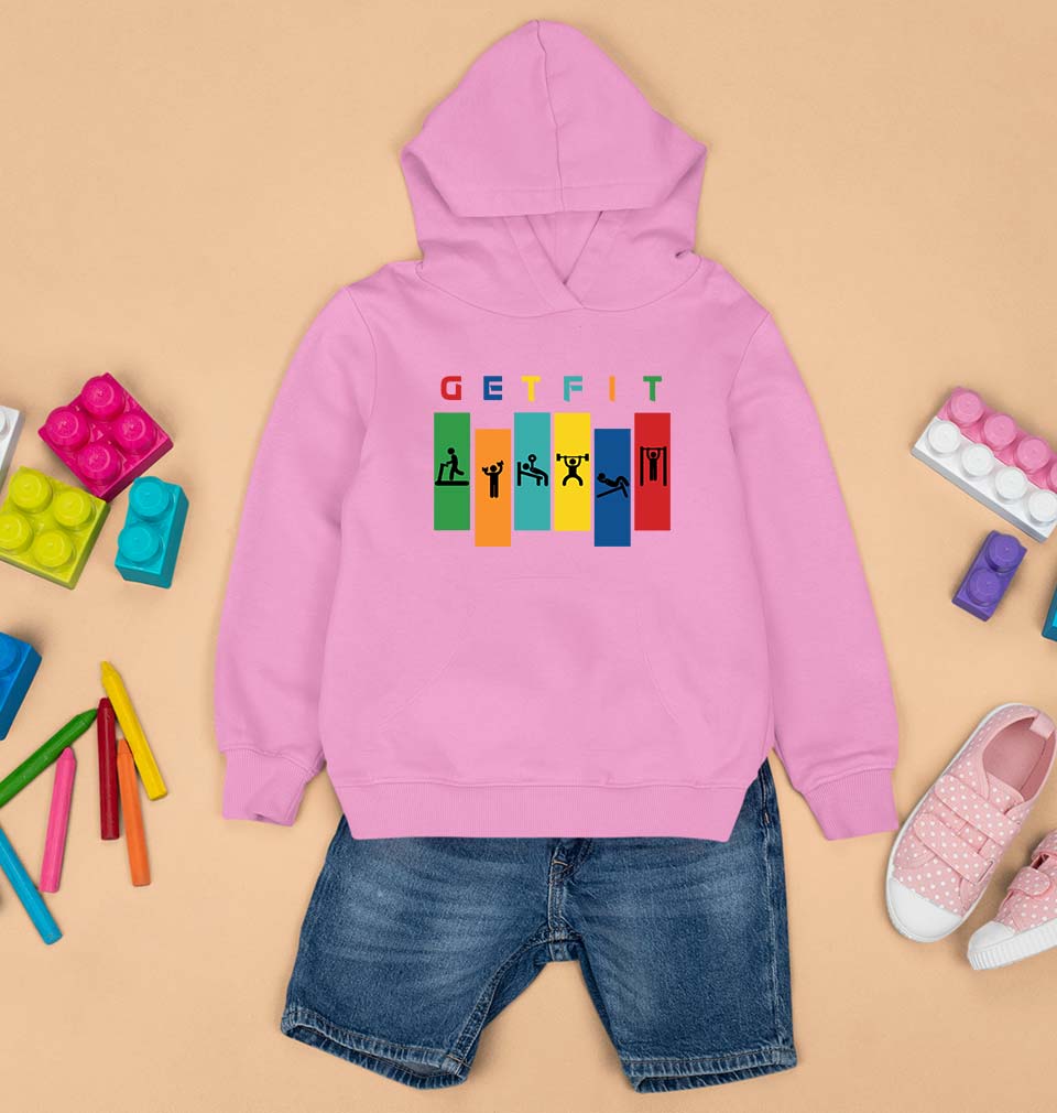 Gym Kids Hoodie for Boy/Girl-Light Baby Pink-Ektarfa.online