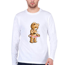 Load image into Gallery viewer, Domrebel Bear Full Sleeves T-Shirt for Men-White-Ektarfa.online
