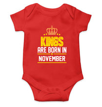 Load image into Gallery viewer, Kings Are Born In November Kids Romper For Baby Boy/Girl-0-5 Months(18 Inches)-RED-Ektarfa.online
