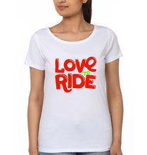 Load image into Gallery viewer, Love to Ride T-Shirt for Women-White-Ektarfa.online
