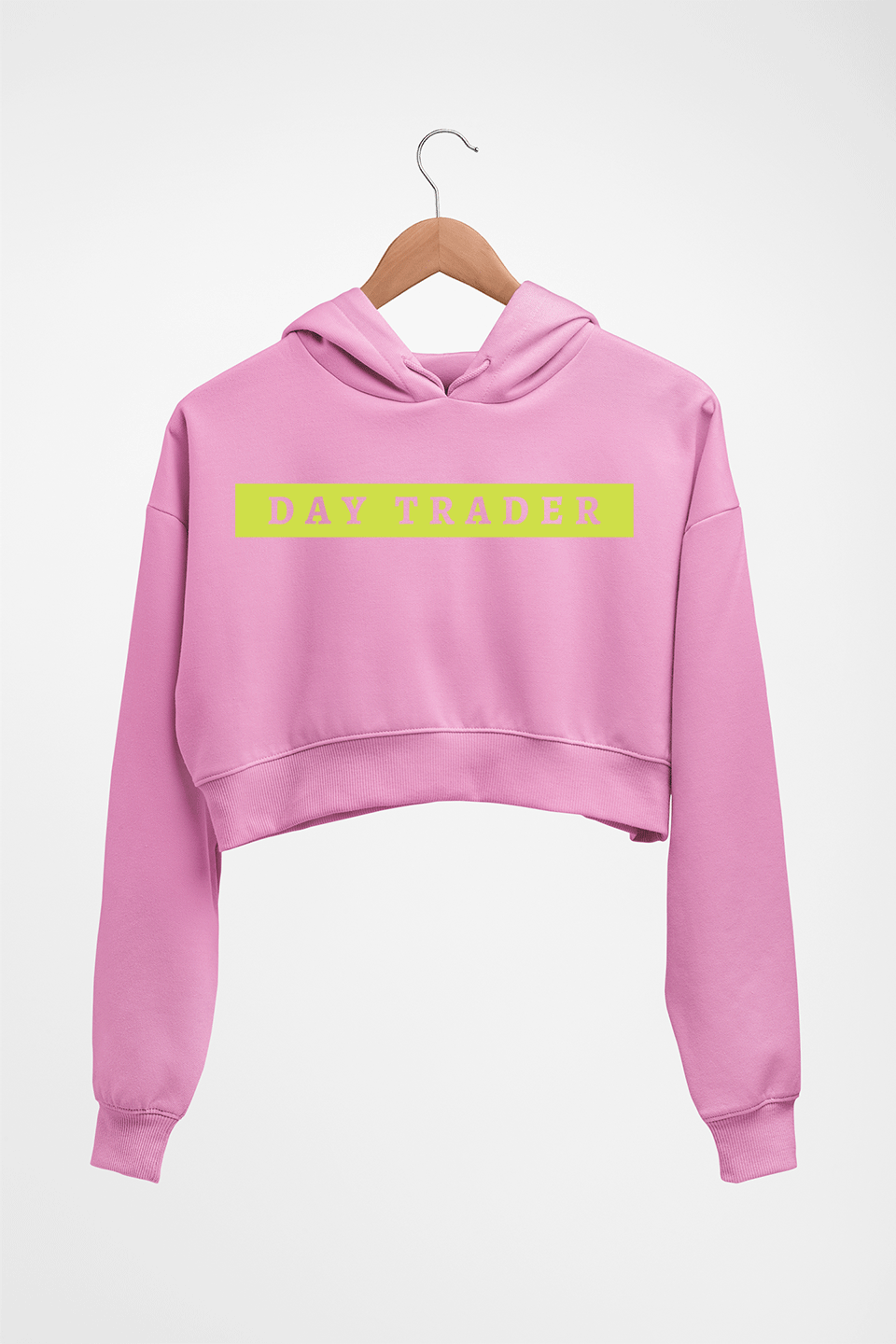 Day Trader Share Market Crop HOODIE FOR WOMEN-Light Baby Pink-Ektarfa.online