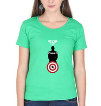 Load image into Gallery viewer, Captain America T-Shirt for Women-flag green-Ektarfa.online
