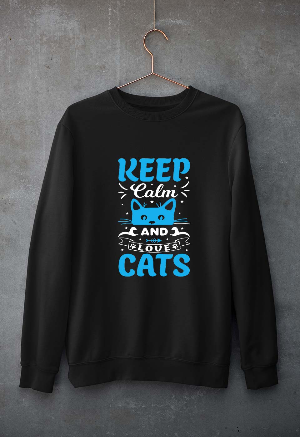 Cat Unisex Sweatshirt for Men/Women-Black-Ektarfa.online