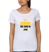 Load image into Gallery viewer, Queens Are Born In June T-Shirt for Women-White-Ektarfa.online
