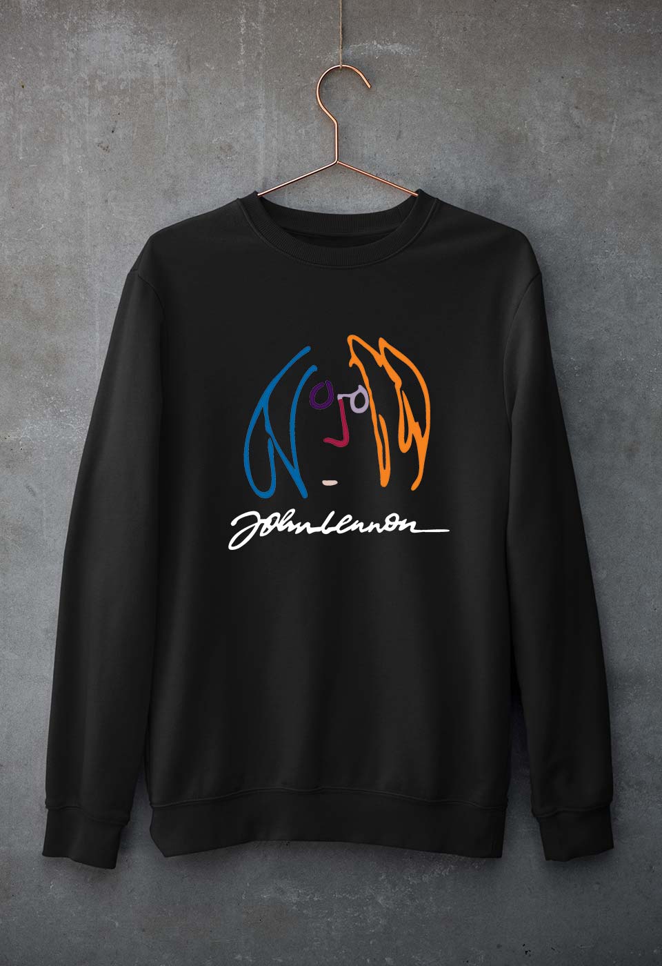John Lennon Unisex Sweatshirt for Men/Women-Black-Ektarfa.online