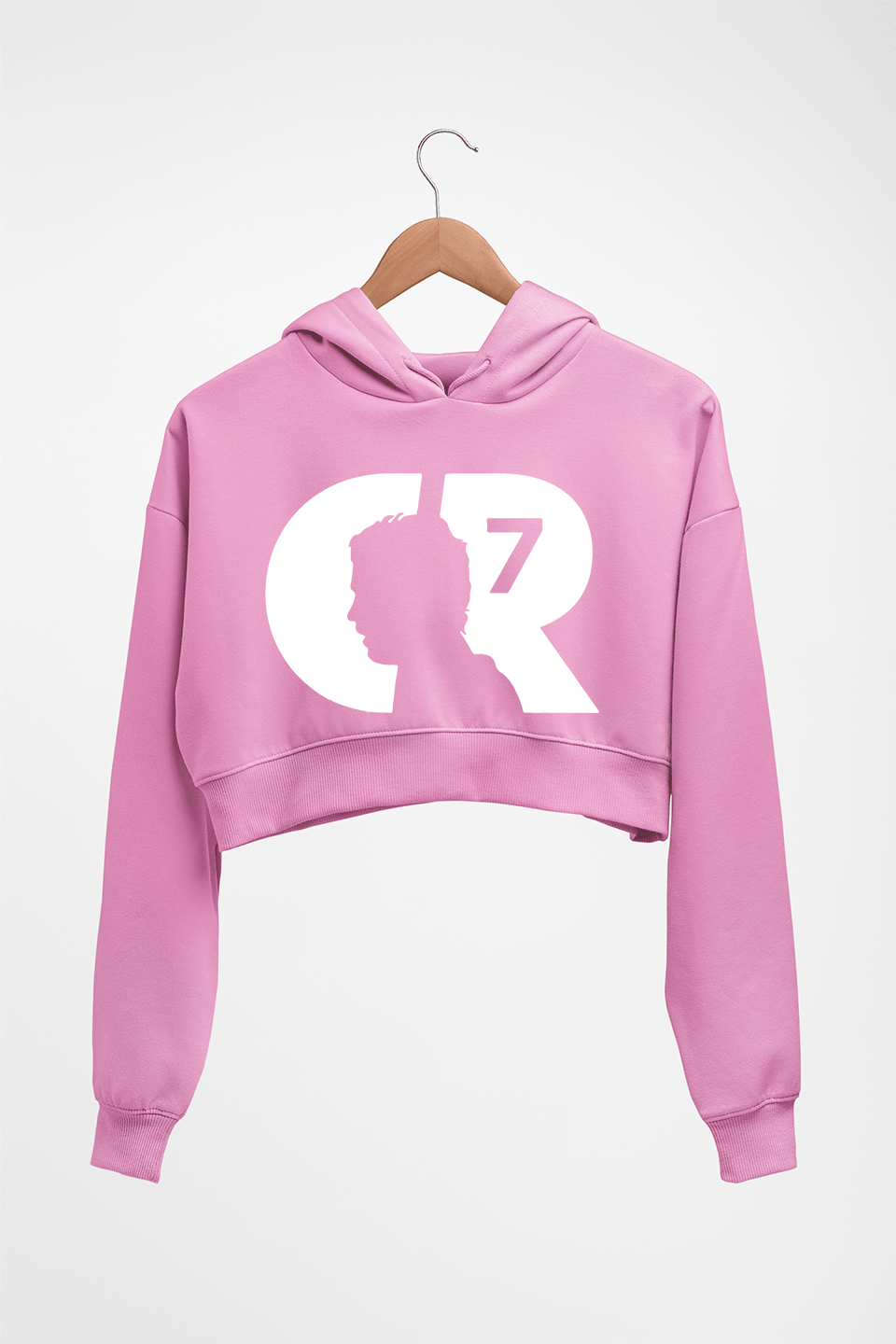 Cristiano Ronaldo CR7 Crop HOODIE FOR WOMEN-Light Baby Pink-Ektarfa.online