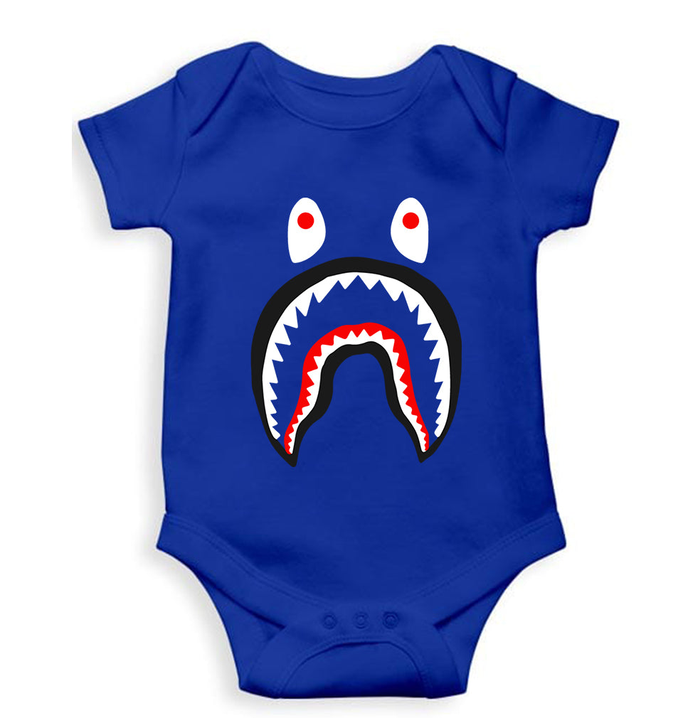 Bape Shark Kids Romper For Baby Boy/Girl-Royal Blue-Ektarfa.online