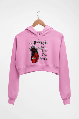 Attack on Titan Crop HOODIE FOR WOMEN-Light Baby Pink-Ektarfa.online