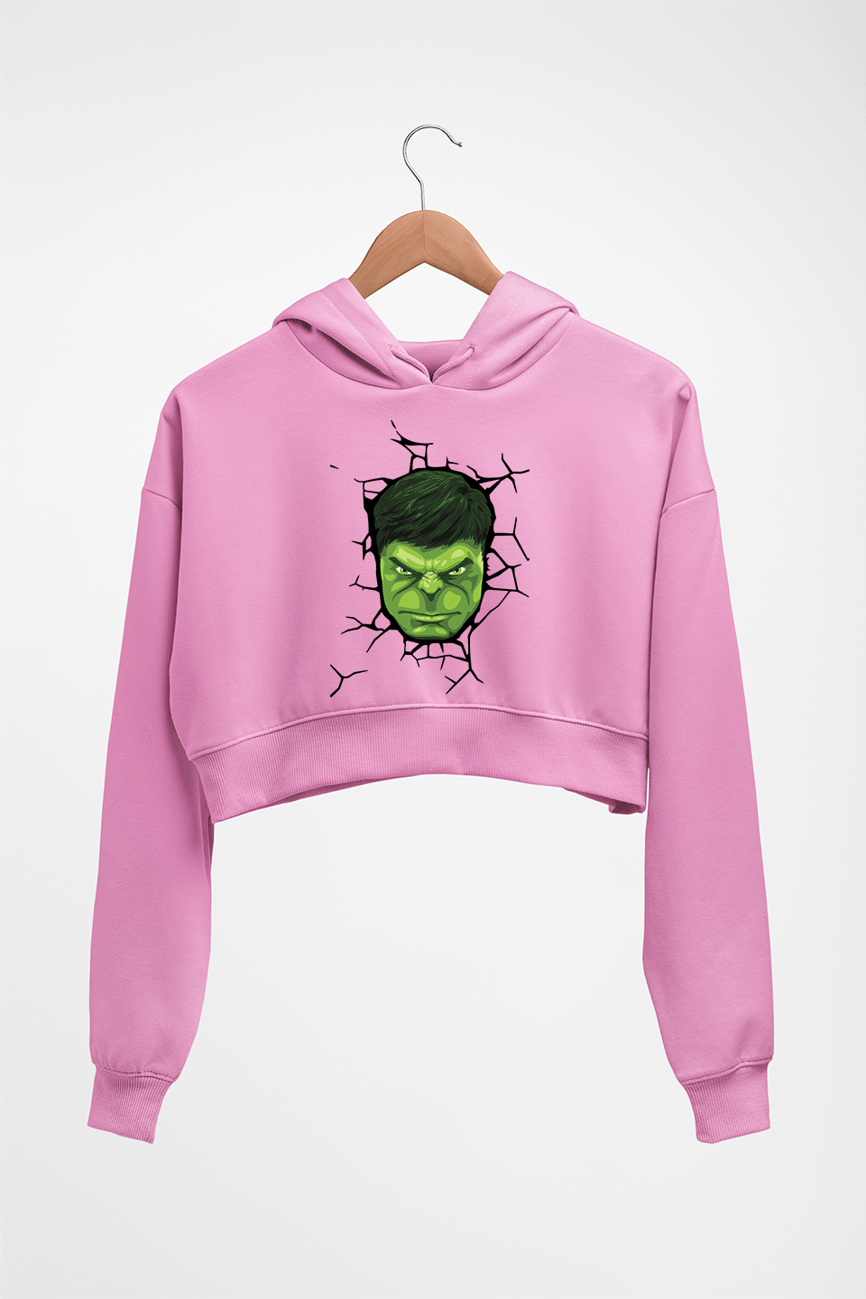 Hulk Crop HOODIE FOR WOMEN-Light Baby Pink-Ektarfa.online