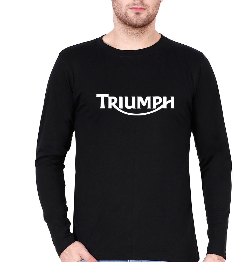 Triumph Full Sleeves T-Shirt for Men-S(38 Inches)-Black-Ektarfa.online