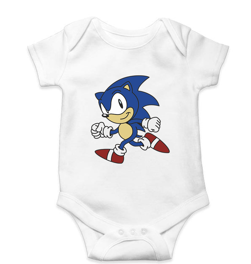 Sonic Kids Romper For Baby Boy/Girl-0-5 Months(18 Inches)-White-Ektarfa.online