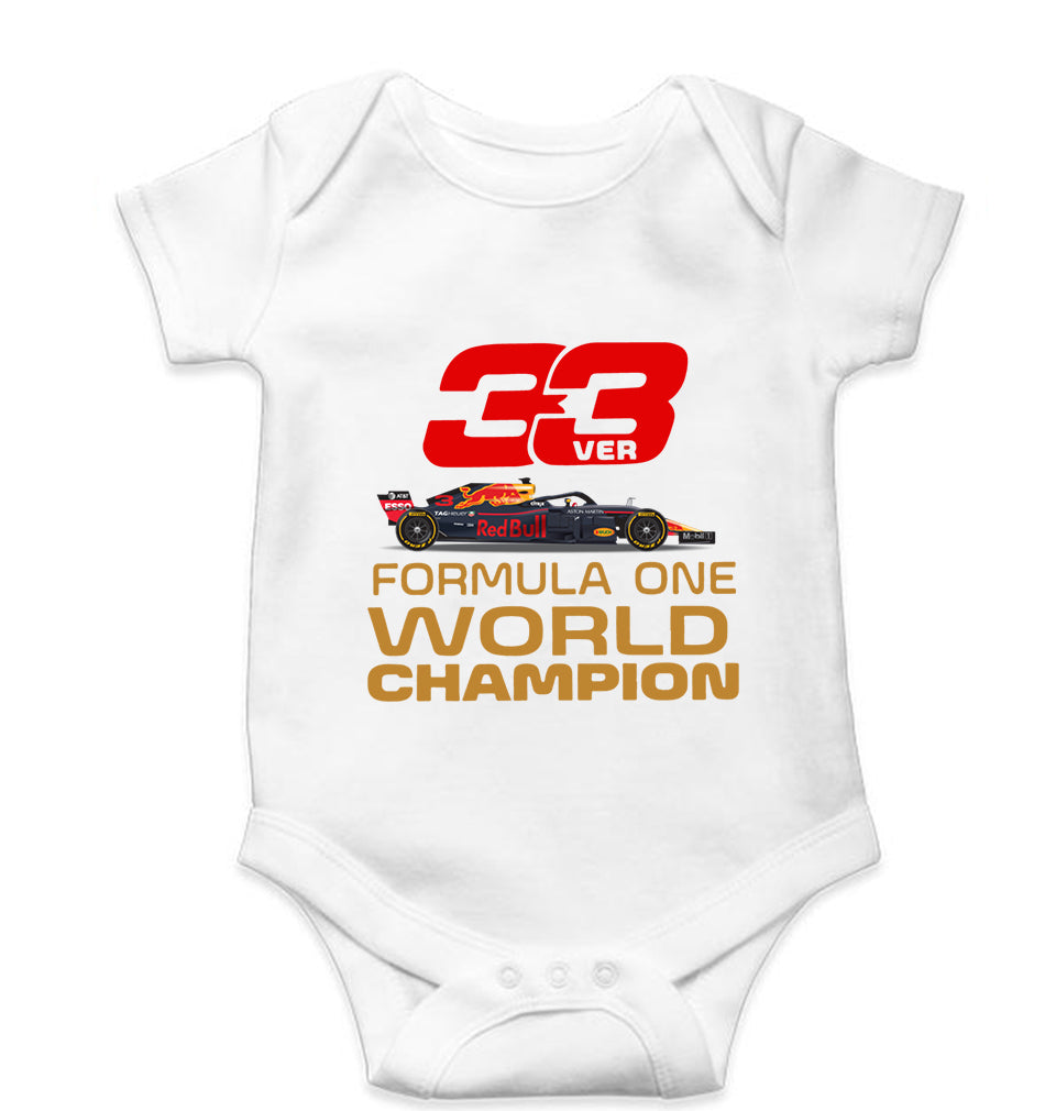 Max Verstappen F1 World Championship Kids Romper For Baby Boy/Girl-0-5 Months(18 Inches)-White-Ektarfa.online