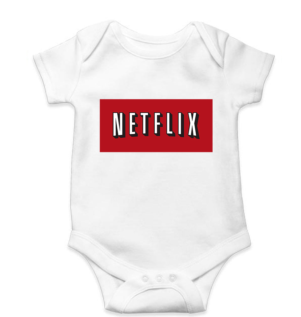 Netflix Kids Romper For Baby Boy/Girl-0-5 Months(18 Inches)-White-Ektarfa.online