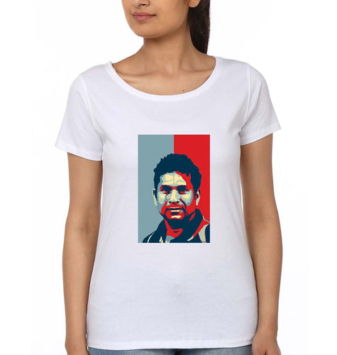 Sachin Tendulkar T-Shirt for Women-White-Ektarfa.online